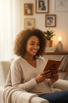 African American Woman Holding Keep Shining Journal