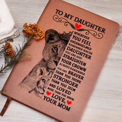 To My Daughter Lion Crown – Leather Journal